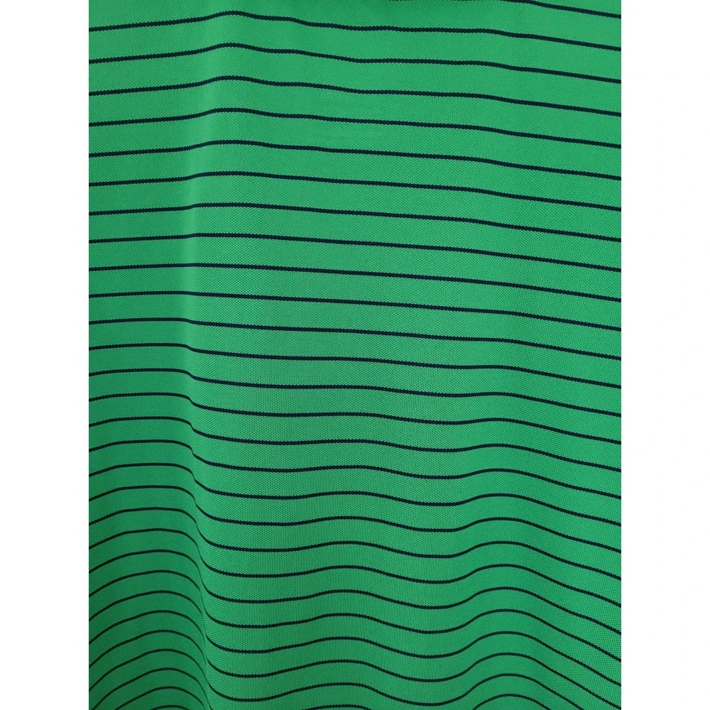 The North Face Mens XL Golf Polo Shirt‎ Green Black Stripe Zip Short Sleeve #1